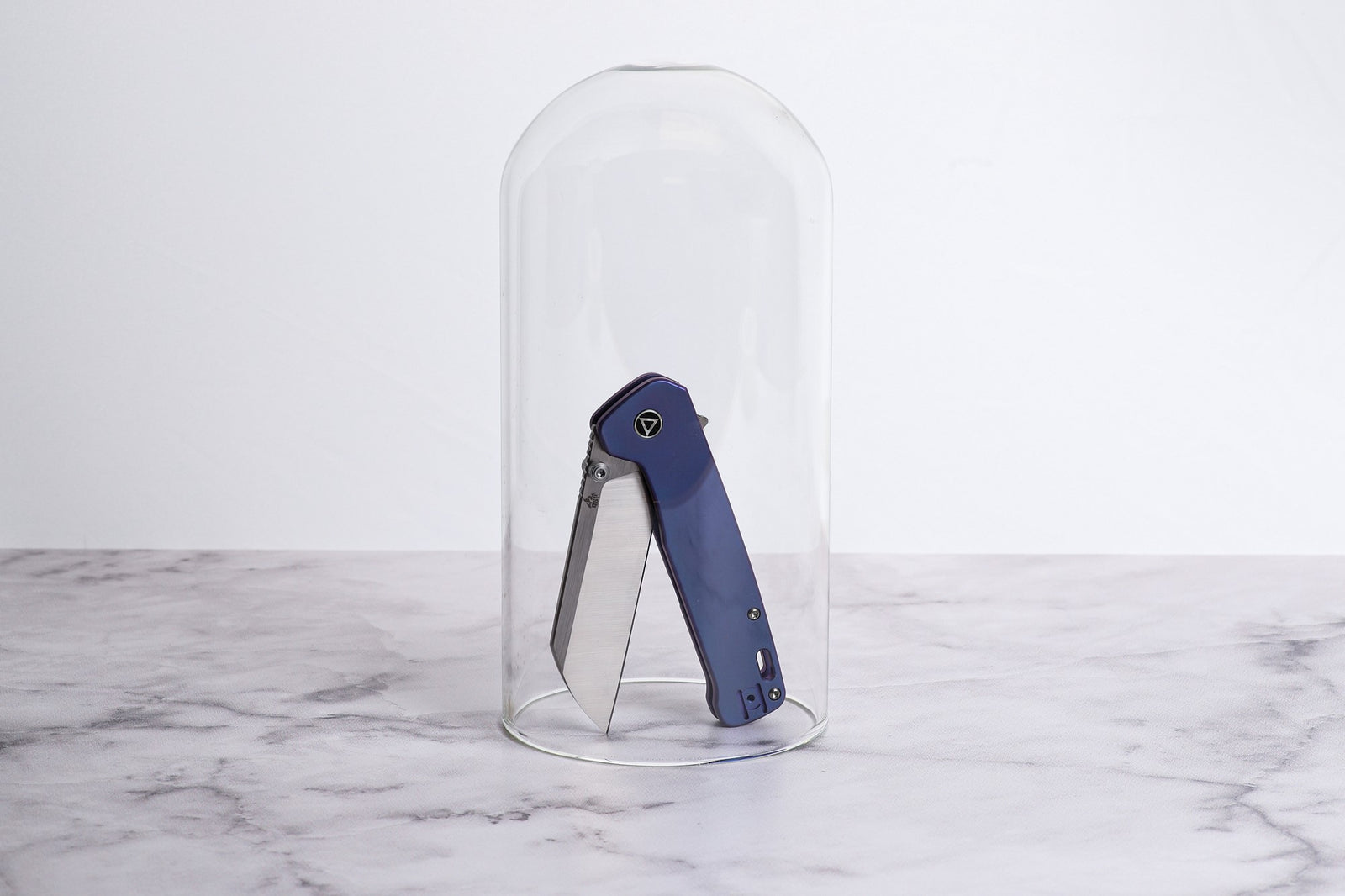 QSP Penguin XL Pocket Knife CPM 20CV Blade Steel Purple Exclusive via Kaviso Folding Knife with Flipper tab and thumbstuds