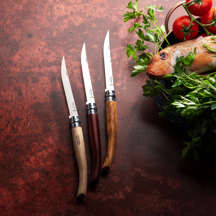 Opinel Slim Knives - Bubinga/Padouk Handle