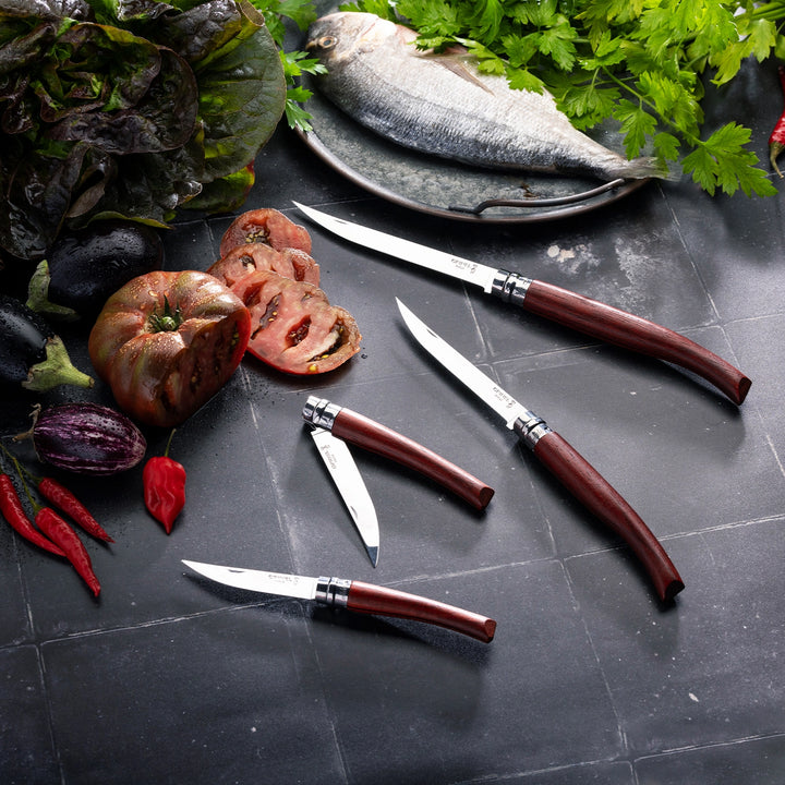 Opinel Slim Knives - Bubinga/Padouk Handle