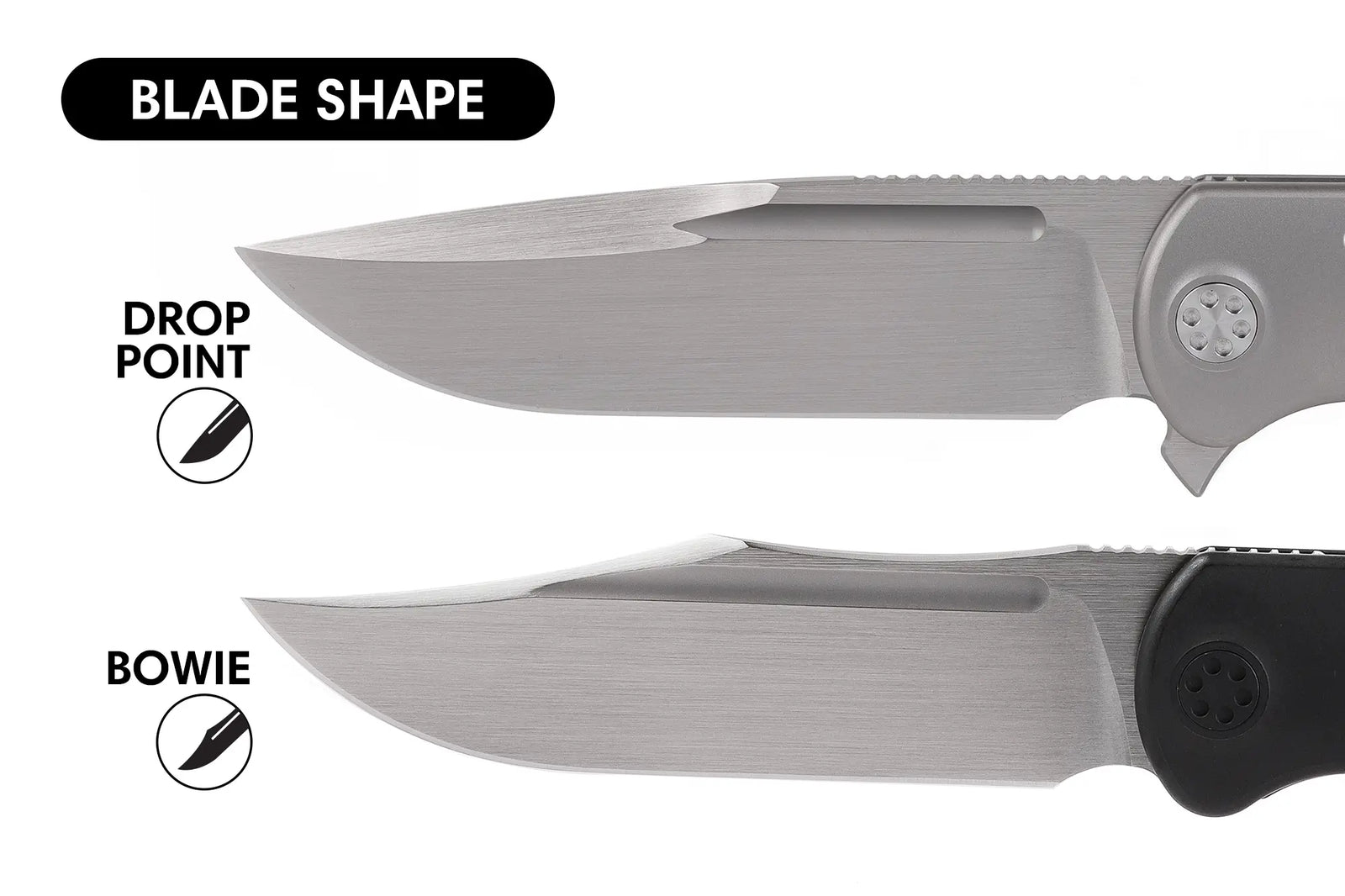 Kaviso X Sharp by Design Mini Tempest S90V Folding Knife with Drop Point or Bowie Blade Shape