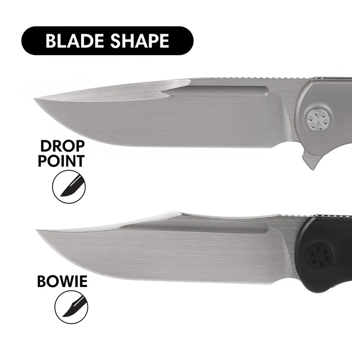 Kaviso x Sharp by Design Mini Tempest Blade Shape Comparison Drop Point vs. Bowie