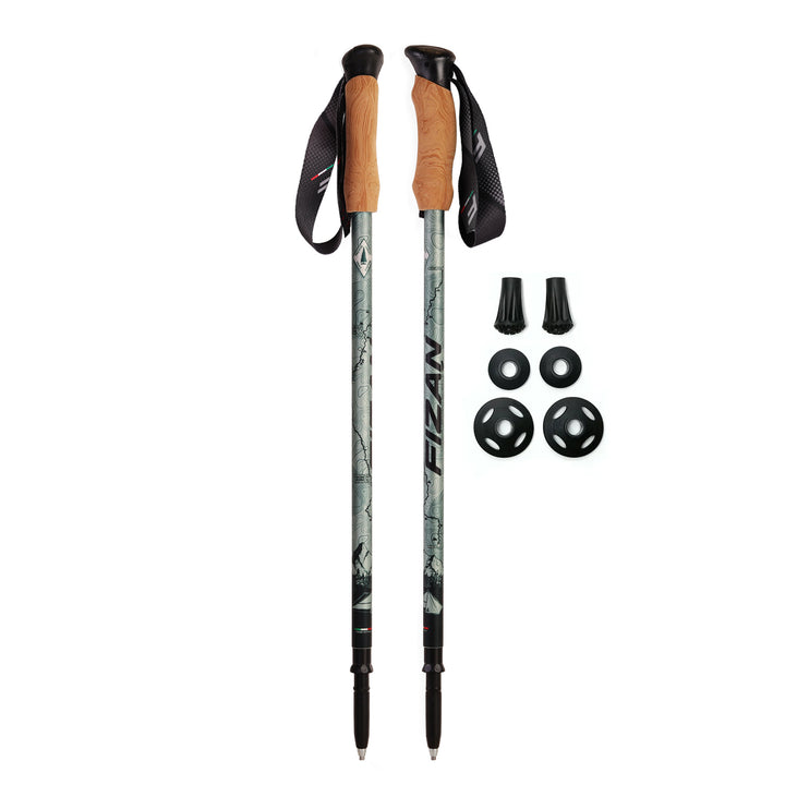 Kaviso x Fizan Ultralight Aluminum Compact 3 Trekking Poles - Pacific Crest Trail Edition - EVA Foam Grips