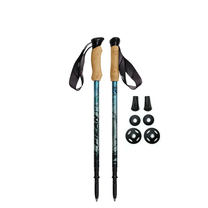 Kaviso x Fizan CDT compact 4 Ultralight trekking poles for hiking and thru-hikes