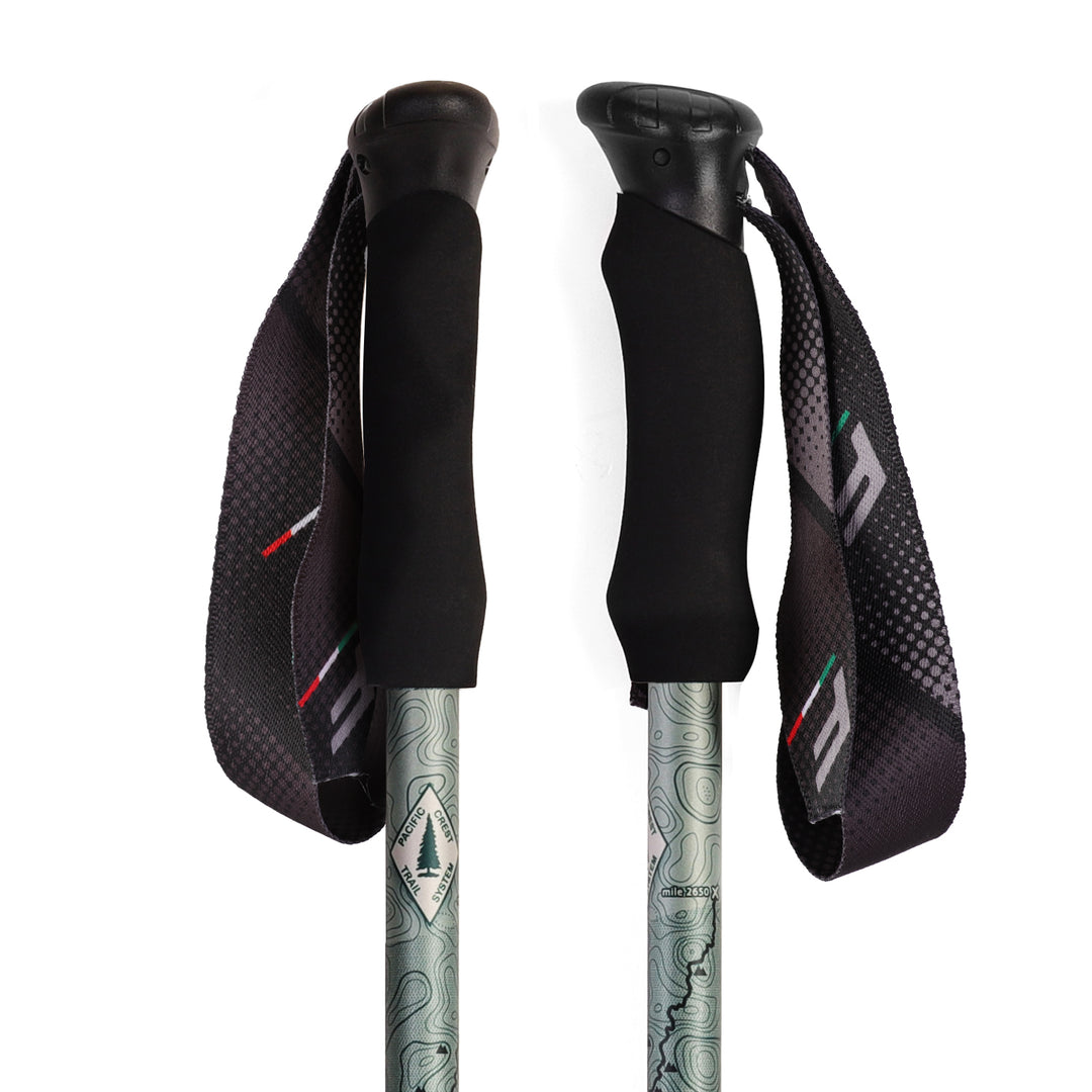 Kaviso x Fizan Ultralight Aluminum Compact 3 Trekking Poles - Pacific Crest Trail Edition - EVA Foam Grips