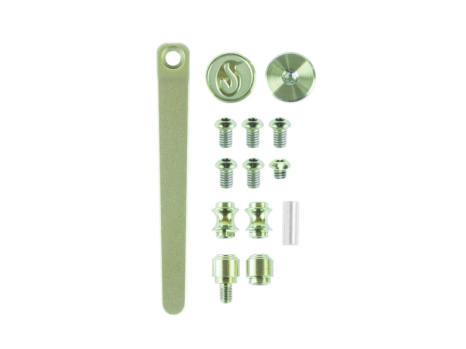 Kaviso x QSP Penguin Titanium Frame Lock Hardware Kit - Toxic - Greenish