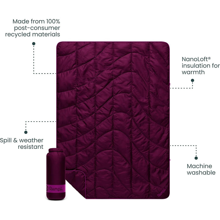 Rumpl Travel Puffy Blanket Plum