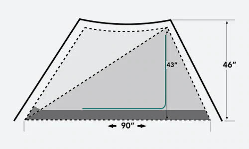 Durston Gear X-Mid 1P ultralight Backpacking / Trekking Pole Tent Dimensions and Size exclusive to Kaviso 