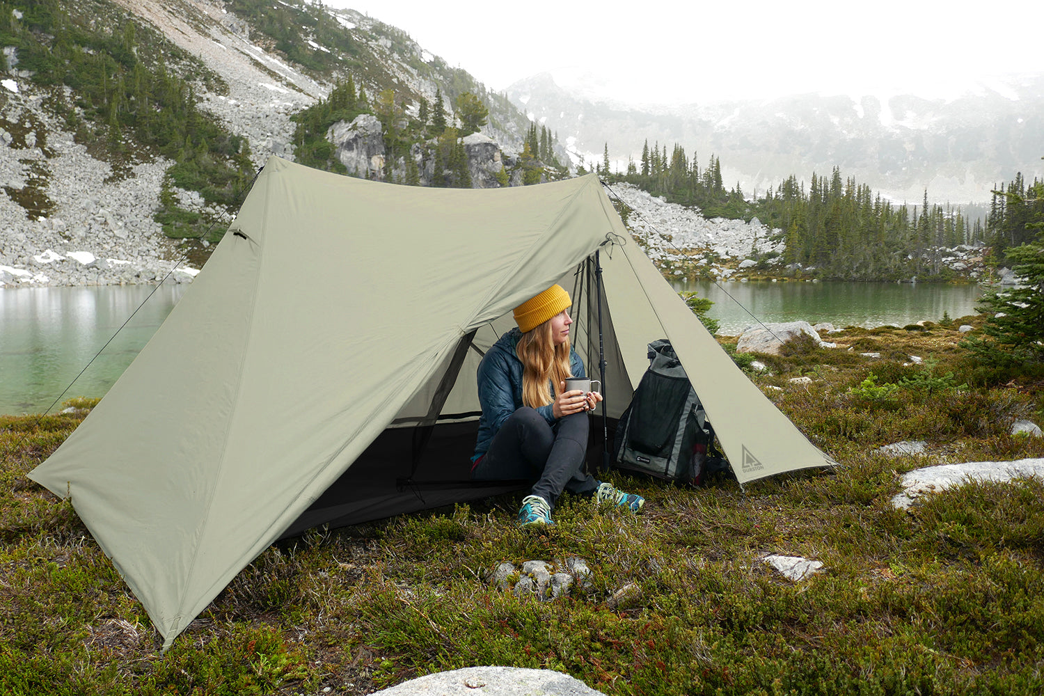 Durston Gear X-Mid 1 trekking pole shelter for backpacking double walled polyester tent ultralight tent
