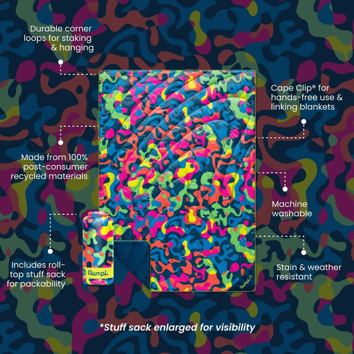 Rumpl Original Puffy Blanket 1P Hyper Abstraction