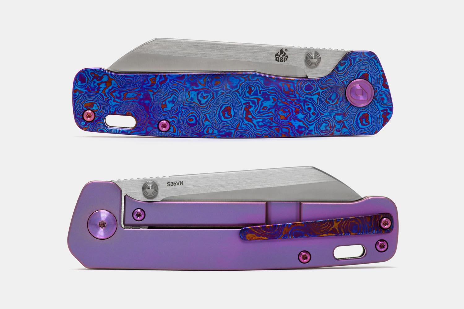 Drop + QSP Penguin Mokuti Titanium Frame Lock S35VN Blade Steel from Kaviso