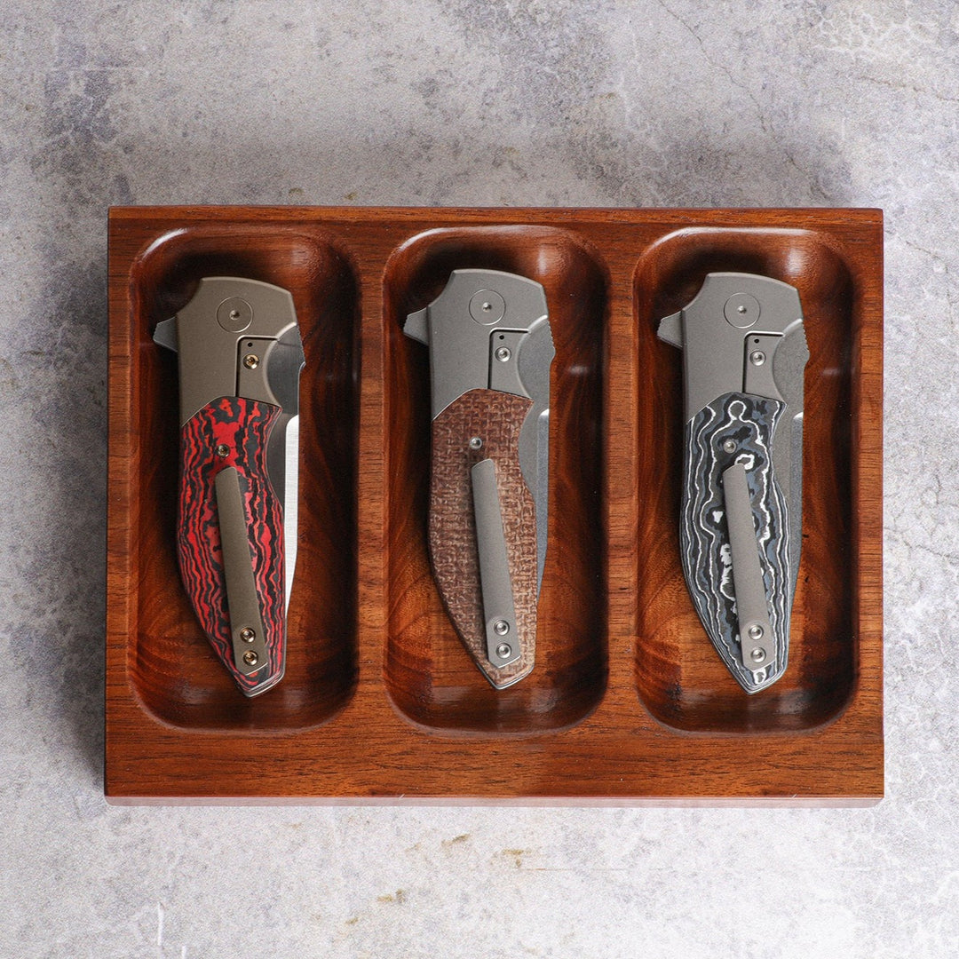 Kaviso x Kirby Raine Titanium Frame Lock Folding Knife with FatCarbon Bolsters and S35VN Blade Steel