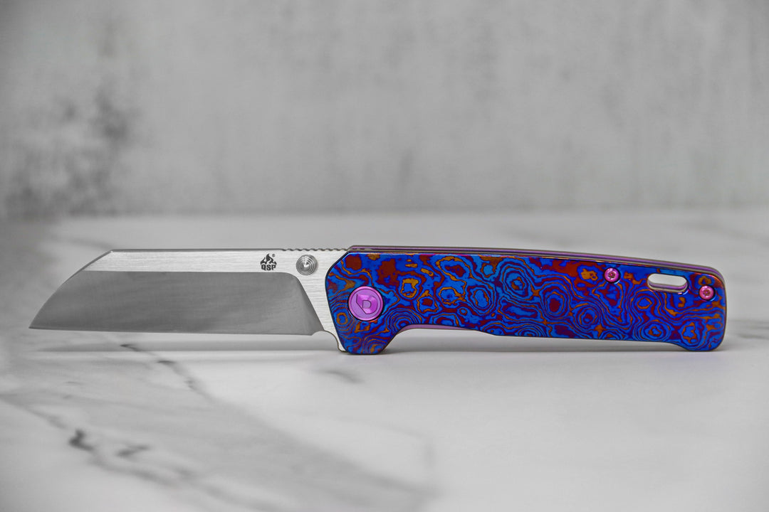 Drop + QSP Penguin Mokuti Titanium Frame Lock S35VN Folding Pocket Knife for Every Day Carry