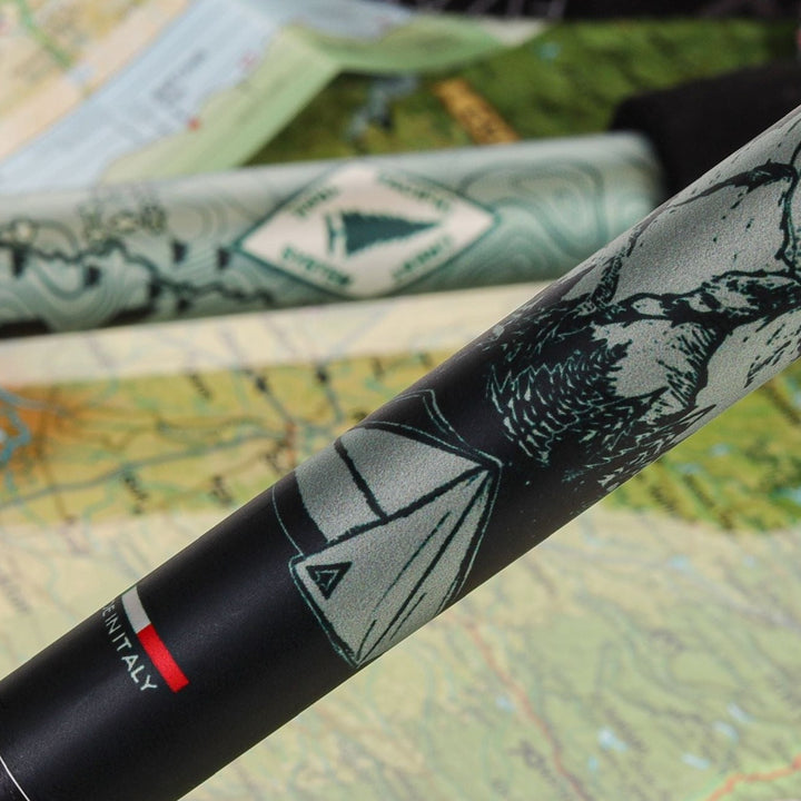 Kaviso x Fizan Ultralight Aluminum Compact 3 Trekking Poles - Pacific Crest Trail Edition - Durston Gear X-Mid Tent Design in Sage Green