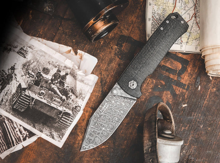Boker Tiger Tank Damascus Frame Lock 111103DAM