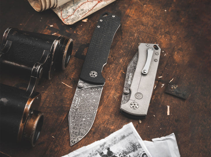 Boker Tiger Tank Damascus Frame Lock 111103DAM