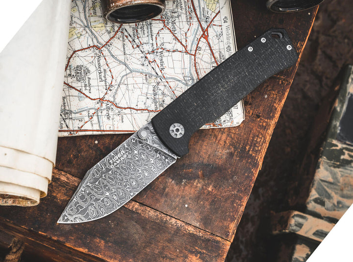 Boker Tiger Tank Damascus Frame Lock 111103DAM
