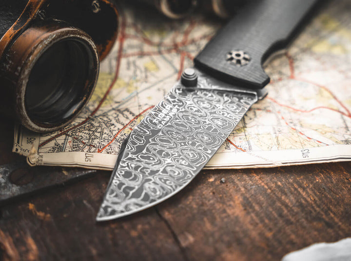 Boker Tiger Tank Damascus Frame Lock 111103DAM
