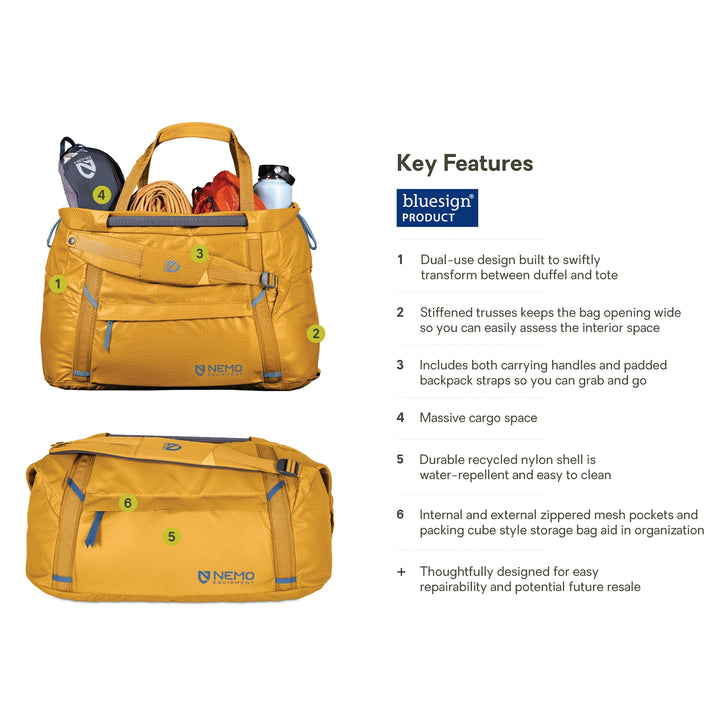 NEMO Double Haul 55L Convertible Duffel & Tote
