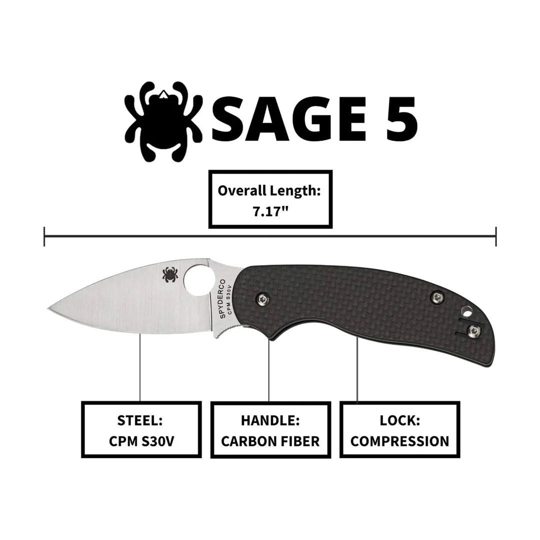 Spyderco Sage 5 Carbon Fiber C123CFPCL