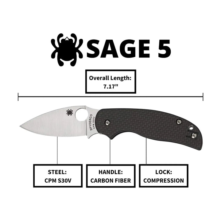 Spyderco Sage 5 Carbon Fiber C123CFPCL