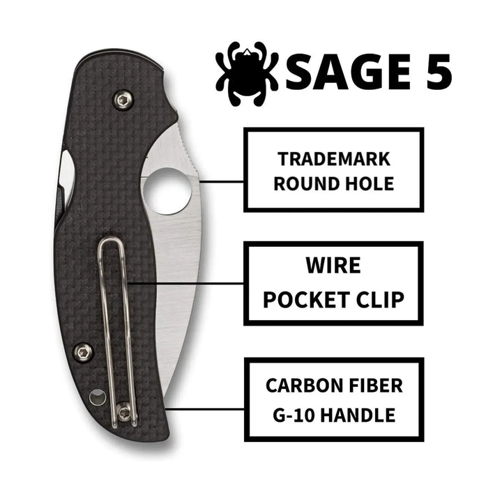 Spyderco Sage 5 Carbon Fiber C123CFPCL