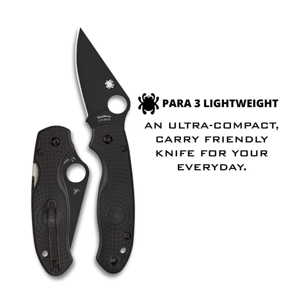 Spyderco Para 3 Lightweight Black Blade