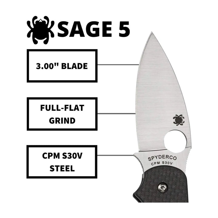 Spyderco Sage 5 Carbon Fiber C123CFPCL