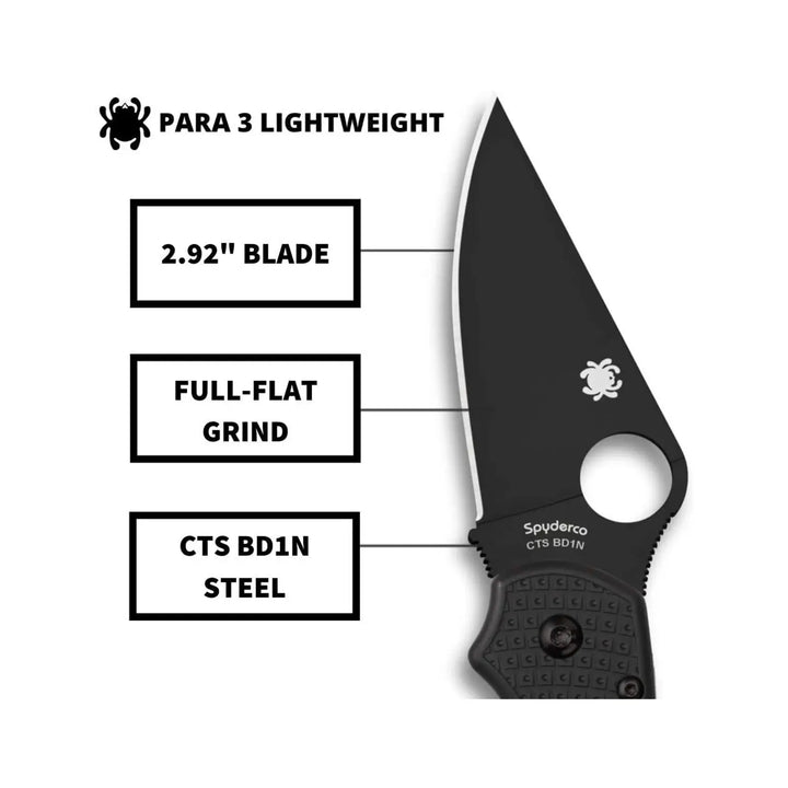 Spyderco Para 3 Lightweight Black Blade