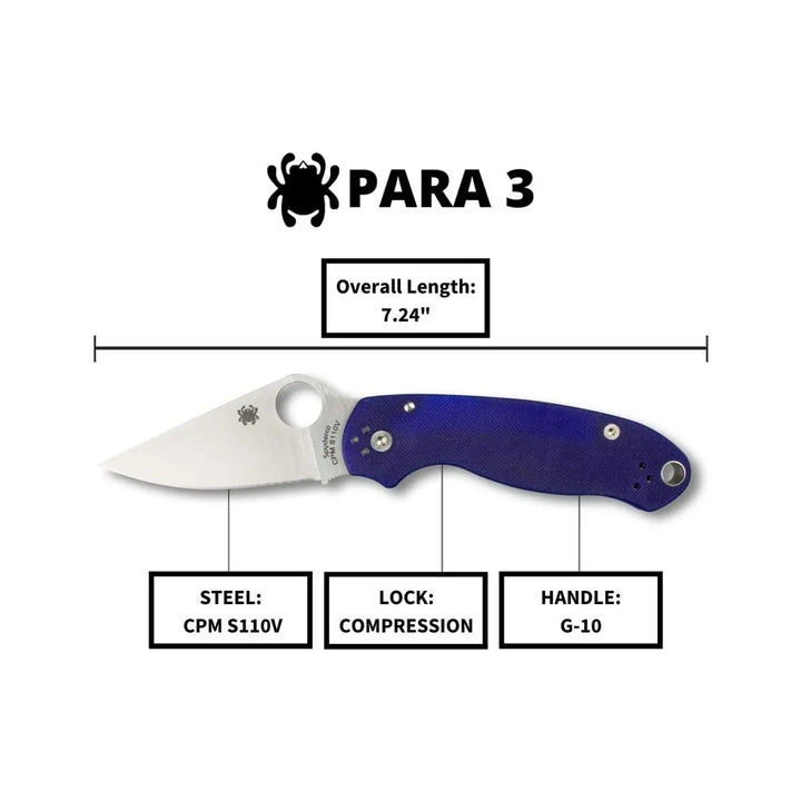 Spyderco Para 3 S110V Midnight Blue G10