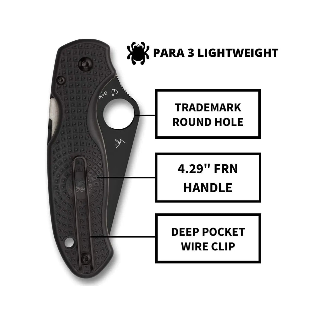 Spyderco Para 3 Lightweight Black Blade