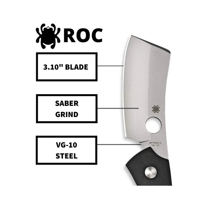 Spyderco Roc VG-10 Stainless Steel Cleaver Style Blade