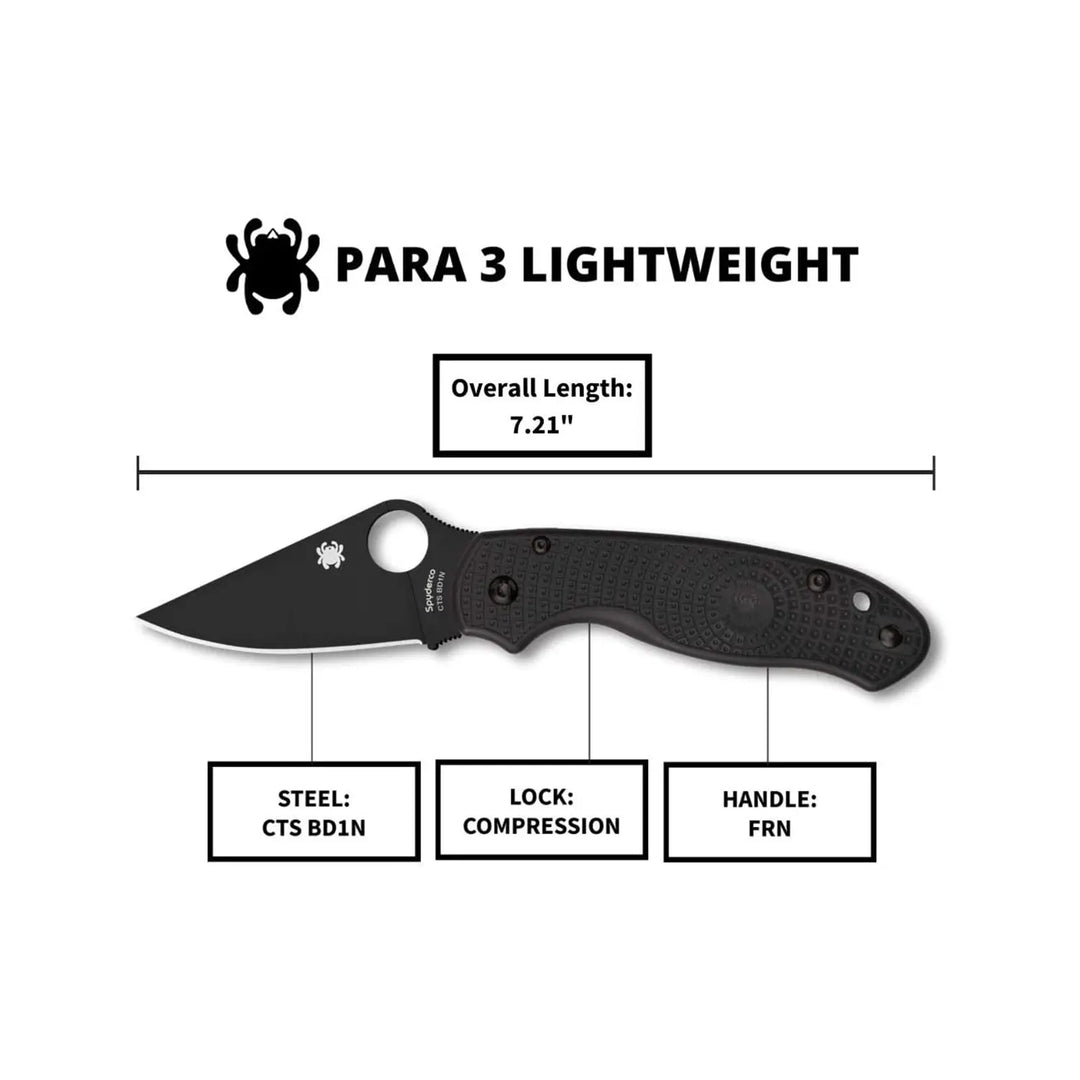 Spyderco Para 3 Lightweight Black Blade