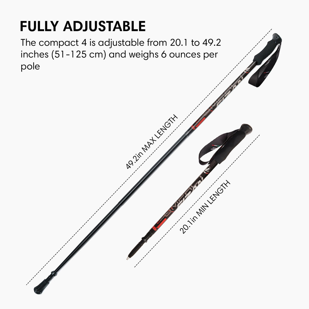 Fizan Compact 3 & 4 (2025) Hiking Poles for hiking, travel, outdoor, outdoors ultralight collapsible breathable durable