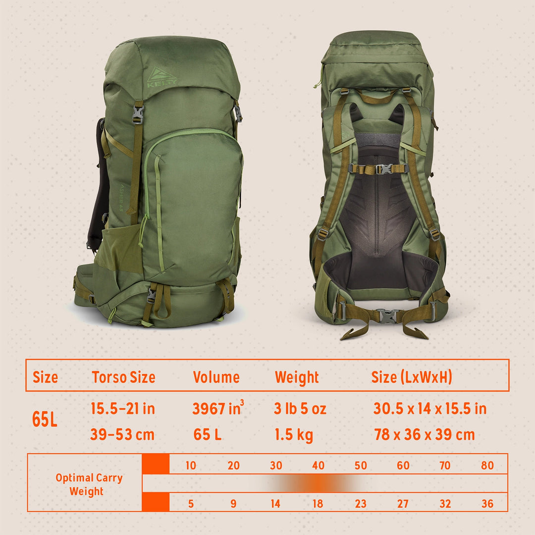 Kelty Asher 65L - Beluga/Stormy Blue Kelty Asher 65L - Beluga/Stormy Blue