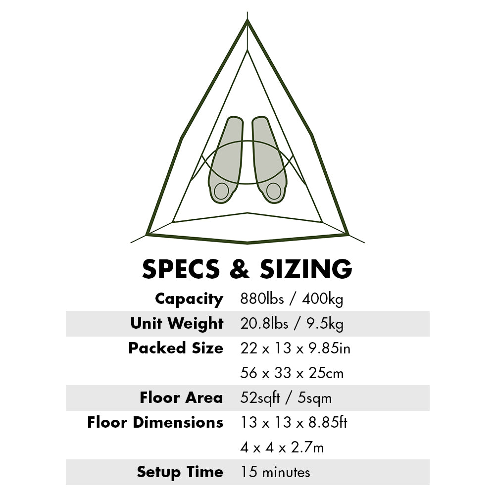 2 person tent size Tentsile Connect 2-Person Tree Tent (3.0) Green