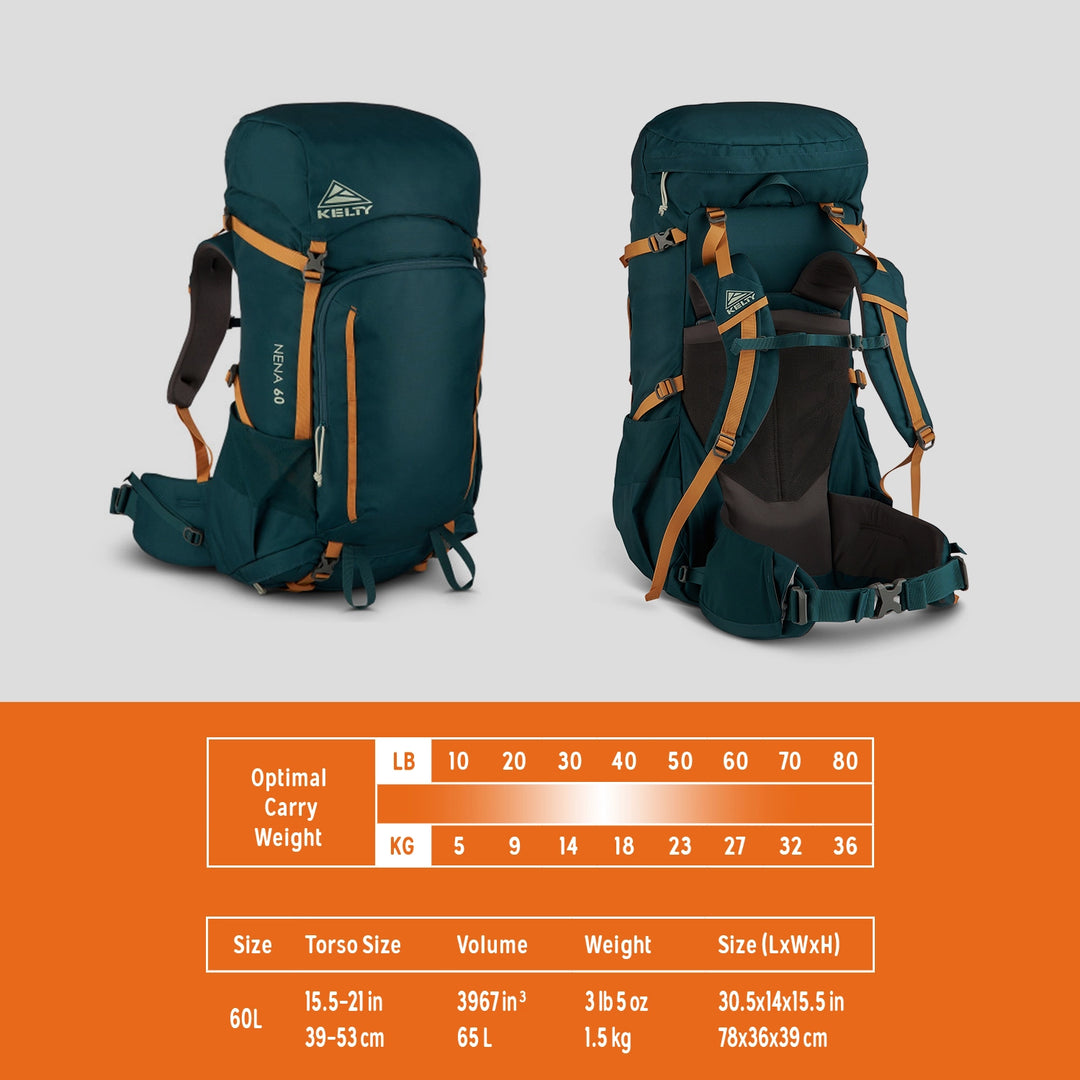 Kelty Nena 60L W Deep Teal Backpack – Kaviso, LLC Kelty Nena 60L W Deep Teal Backpack – Kaviso, LLC