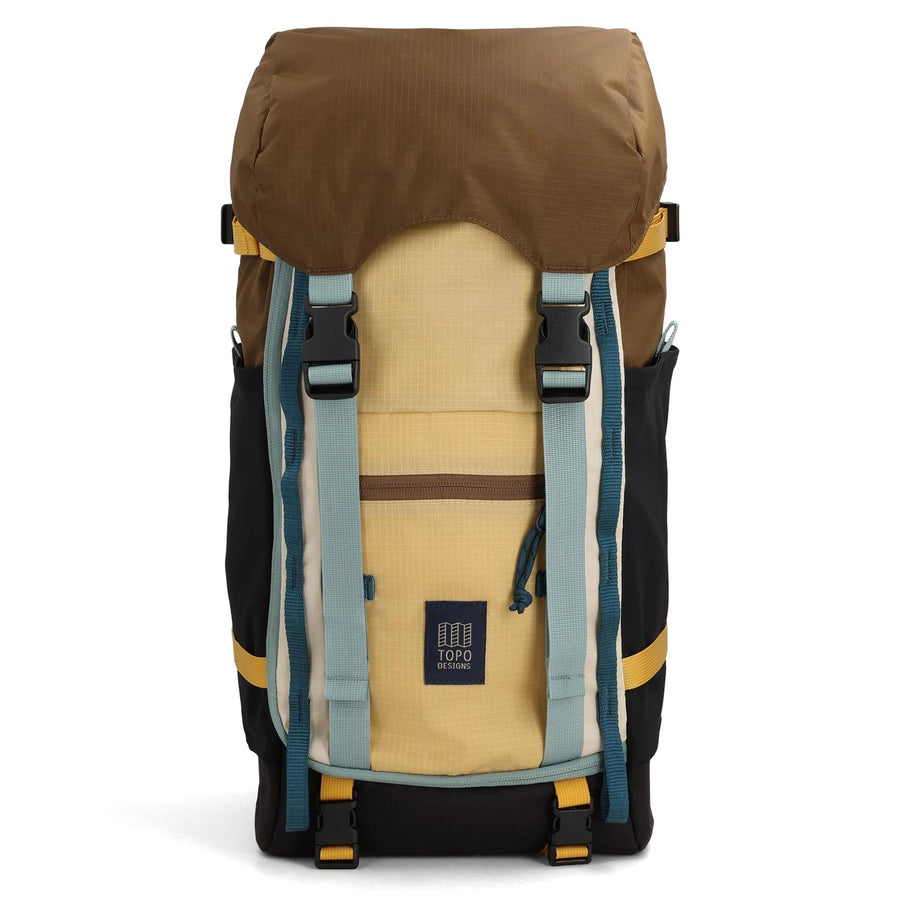 Topo Designs Rover Trail Pack 22L in Desert Palm / Sahara - front view of backpack with a molded back panel