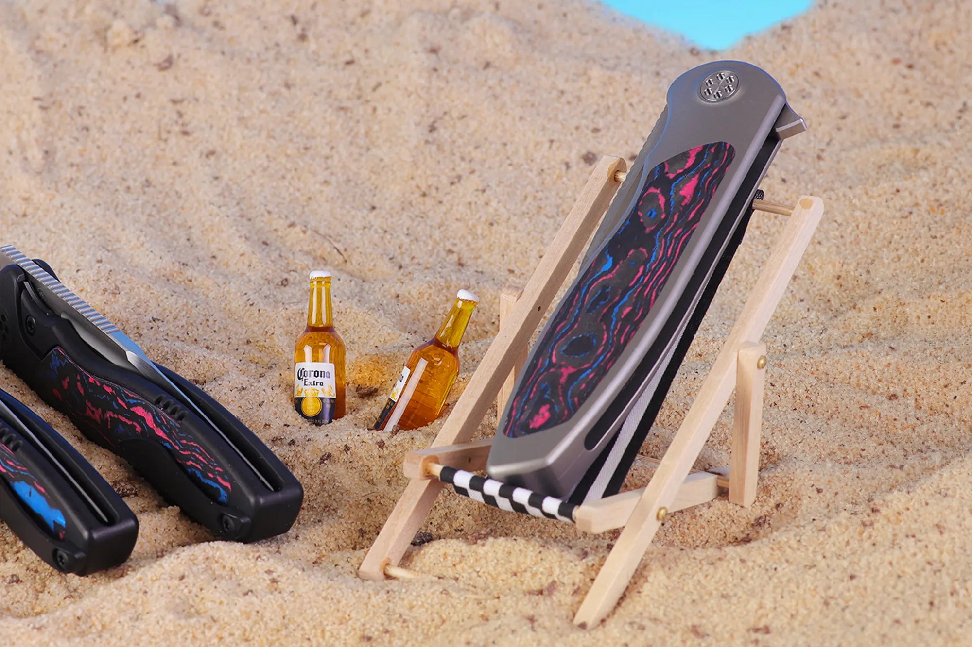 Sharp by designs x Kaviso Mini Tempest Miami Vice S90V Pocket Knife