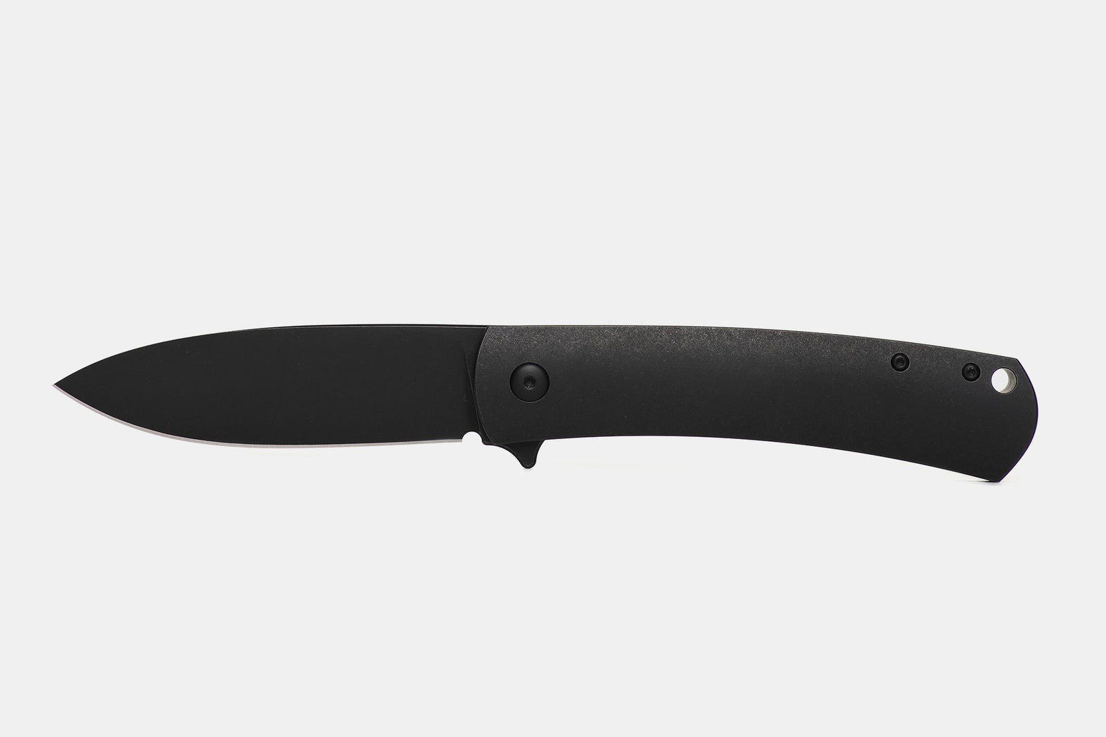 Kaviso x Laconico Keen Folding Knife CPM S35VN Blade Steel Titanium Frame Lock Spear Point Pocket Knife by Ray Laconico with Flipper Tab in Black