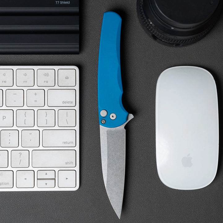 Pro-Tech Malibu Button Lock, Magnacut Blade — Magnacut Black Folding Knife