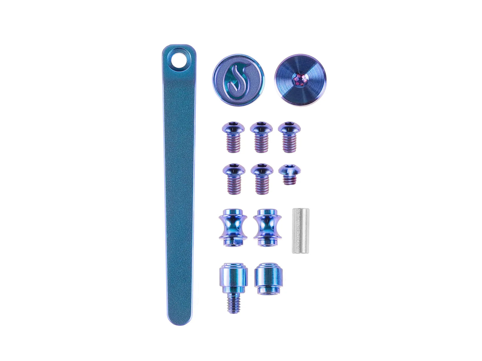 Kaviso x QSP Penguin Titanium Frame Lock Hardware Kit - Blue