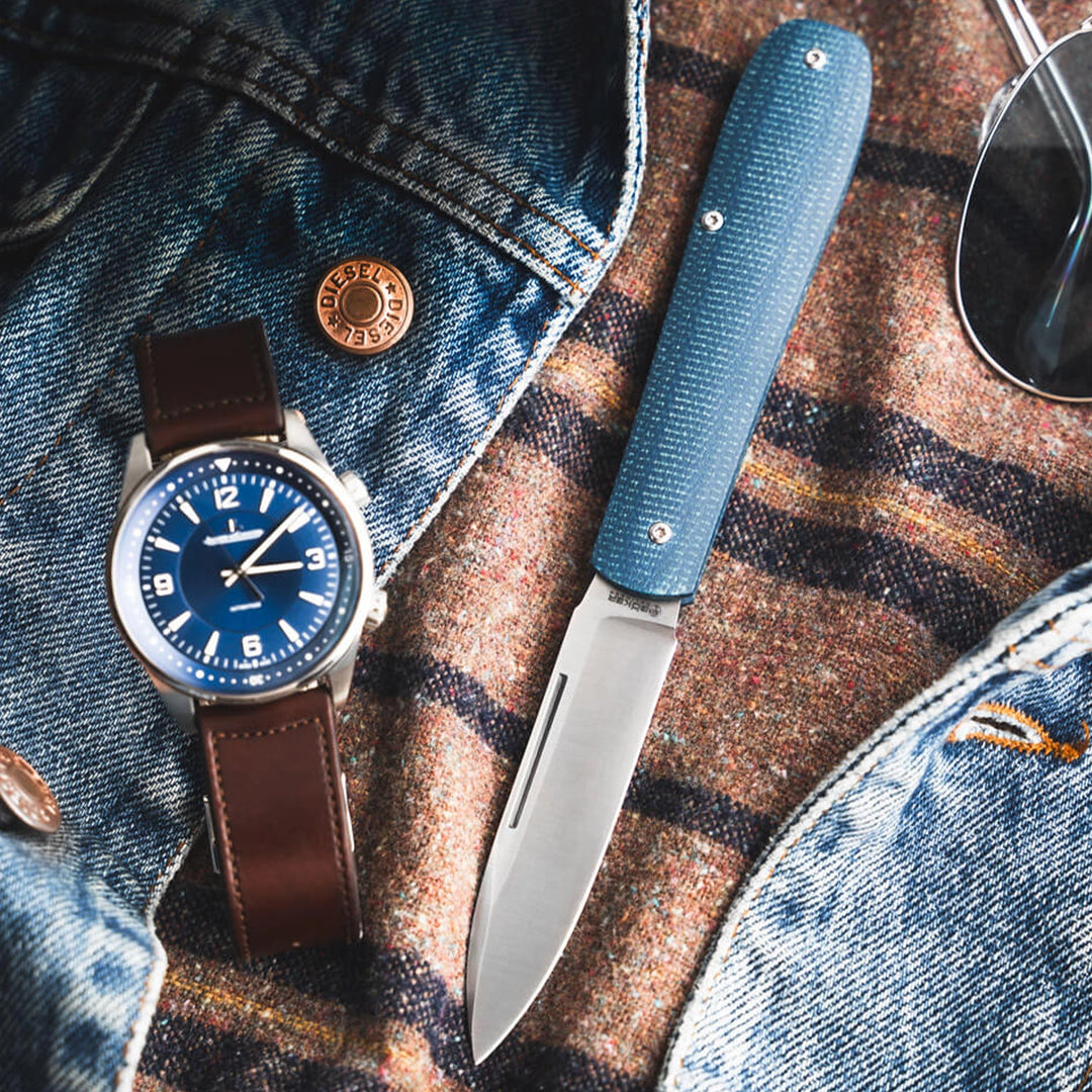 Boker Coffin Ultem, Denim or Jute Micarta Magnacut