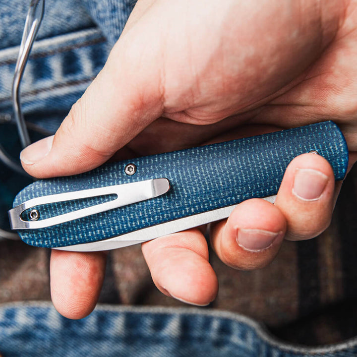 Boker Coffin Ultem, Denim or Jute Micarta Magnacut