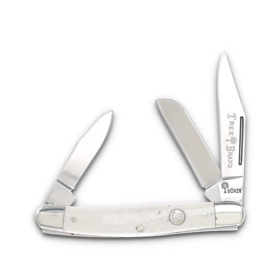 Boker Traditional Series 2.0 Medium Stockman D2 Satin - Polished Slipjoint Knife Bone