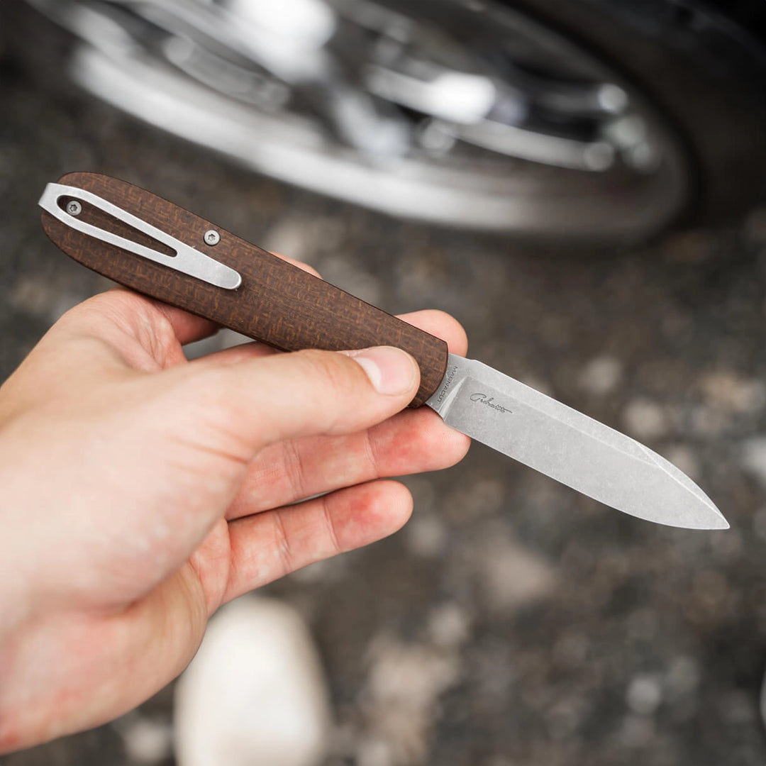 Boker Coffin Ultem, Denim or Jute Micarta Magnacut