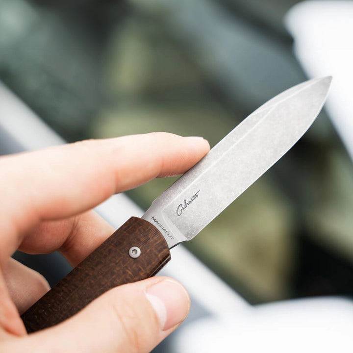 Boker Coffin Ultem, Denim or Jute Micarta Magnacut