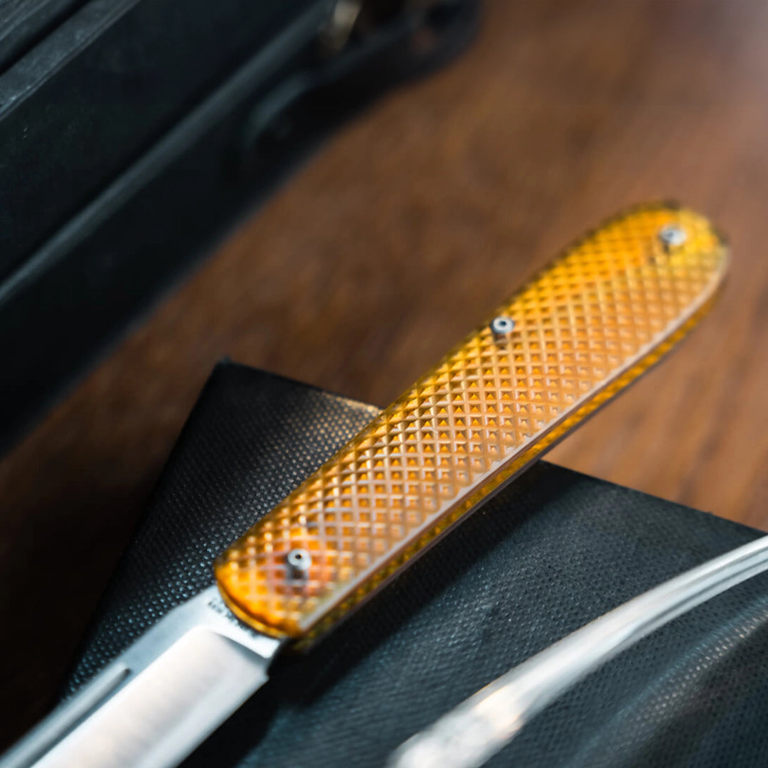 Boker Coffin Ultem, Denim or Jute Micarta Magnacut