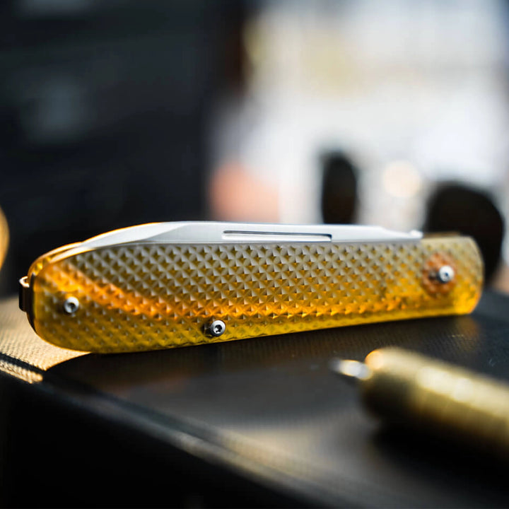 Boker Coffin Ultem, Denim or Jute Micarta Magnacut