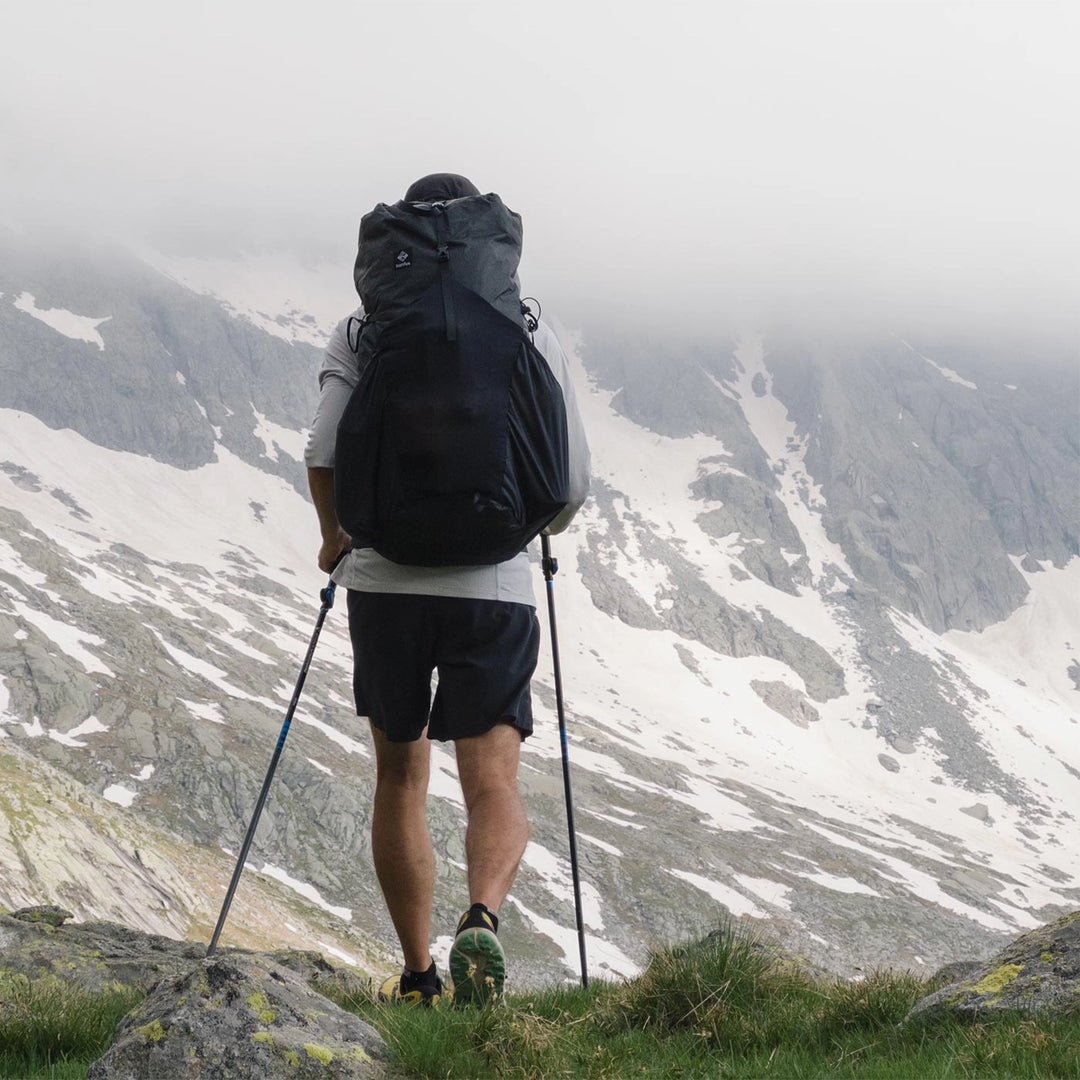Bonfus Aerus 55L ultralight backpack on hiker - trail photo showing pack fit and comfort during hiking