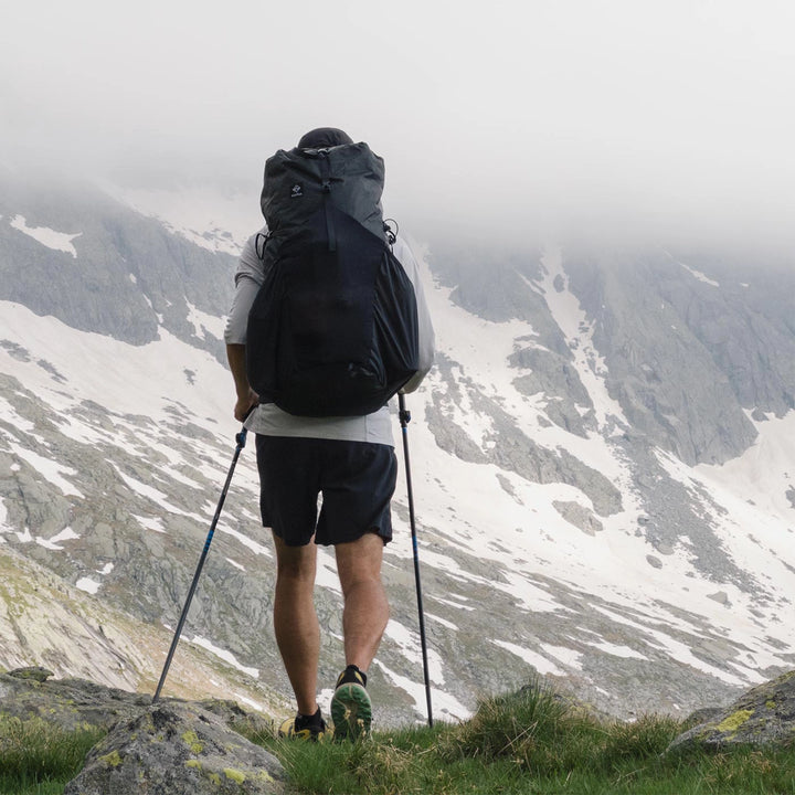 Bonfus Aerus 55L ultralight backpack on hiker - trail photo showing pack fit and comfort during hiking